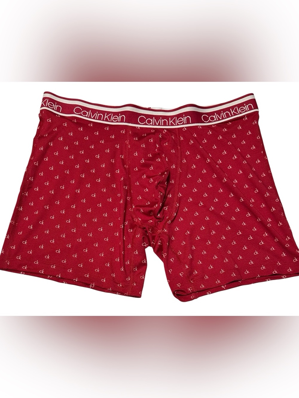 Calvin Klein Men's Micro Boxer Brief Medium (32-34) Red CK Print